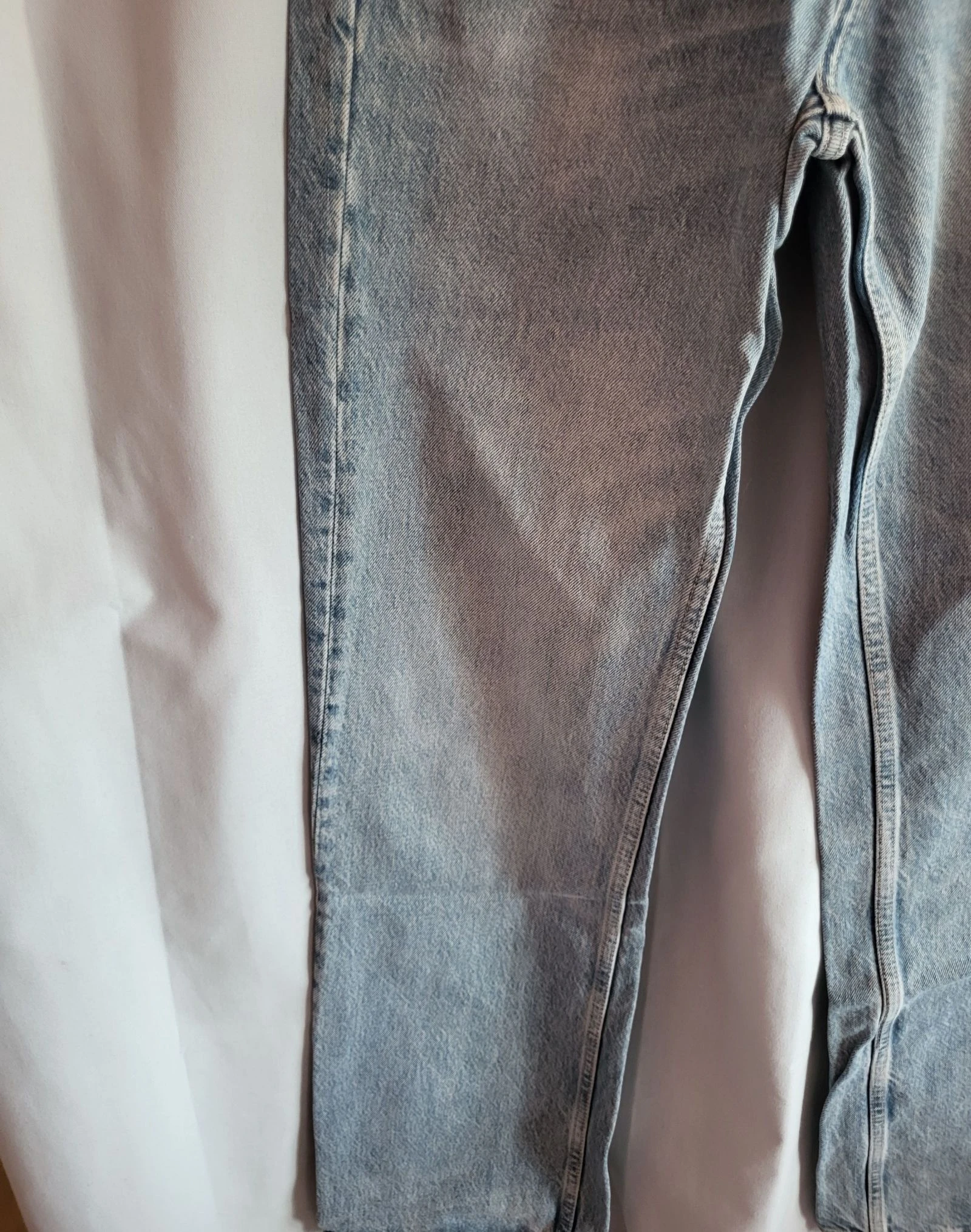 Jean droit bleu delavé zara  – photo 2